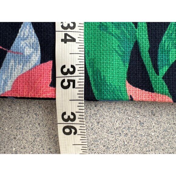 J Crew Floral Basketweave Square Neck Dress Women 4 Navy #AK930 Midi Sleeveless - Picture 8 of 8